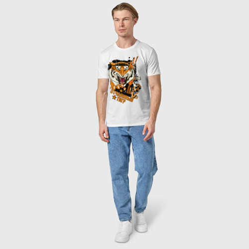 Мужская футболка хлопок Desperate tiger, цвет белый - фото 5