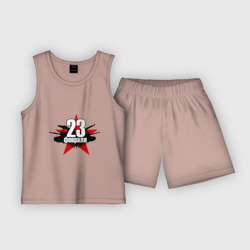 Детская пижама с шортами хлопок Лого - 23 февраля
