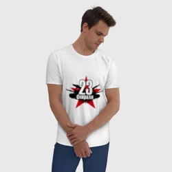 Мужская пижама с белой футболкой хлопок Лого - 23 февраля - фото 2