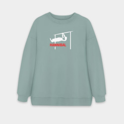 Женский свитшот oversize без начеса хлопок Hannibal For King Workout