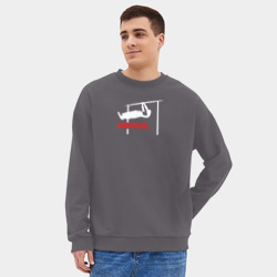 Мужской свитшот oversize без начеса хлопок Hannibal For King Workout - фото 2