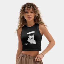 Женская укороченная майка-топ хлопок Отдайте стул Остап Бендер - фото 2