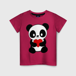 Детская футболка хлопок Пандочка с сердцем