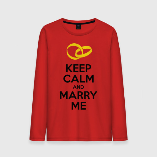 Мужской лонгслив хлопок Keep calm and marry me, цвет красный