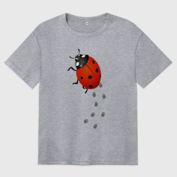 Женская футболка хлопок Oversize Реалистичная божья коровка