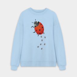 Мужской свитшот oversize без начеса хлопок Реалистичная божья коровка