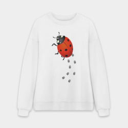 Мужской свитшот oversize без начеса хлопок Реалистичная божья коровка