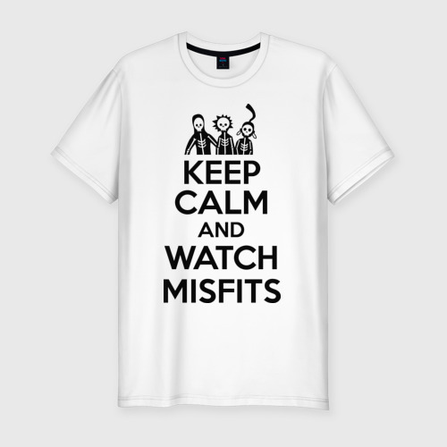 Мужская футболка хлопок Slim Watch misfits, цвет белый