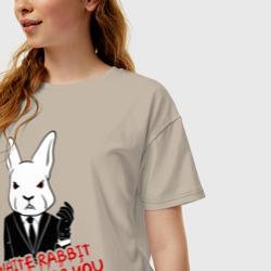 Женская футболка хлопок Oversize Rabbit Misfits - фото 2