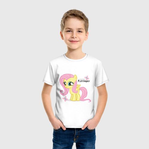 Детская футболка хлопок Nice Fluttershy, цвет белый - фото 3