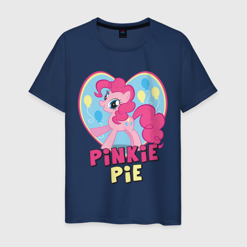 Мужская футболка хлопок Pinkie Pie in my heart, цвет темно-синий