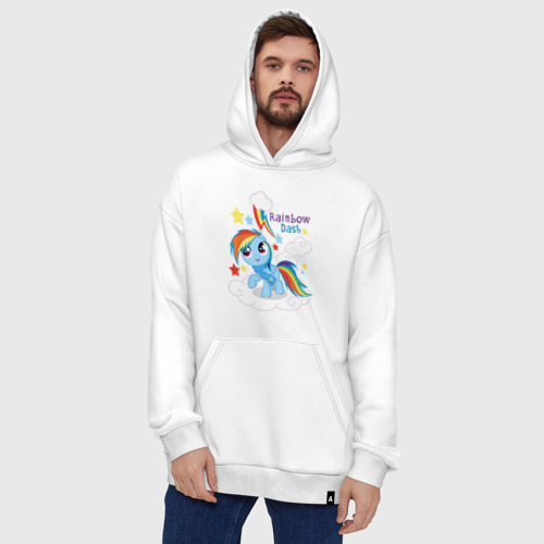 Худи SuperOversize хлопок Rainbow Dash, цвет белый - фото 5