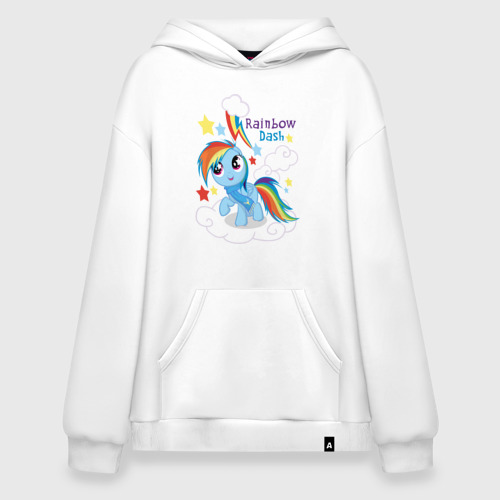 Худи SuperOversize хлопок Rainbow Dash, цвет белый