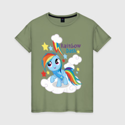 Женская футболка хлопок Rainbow Dash