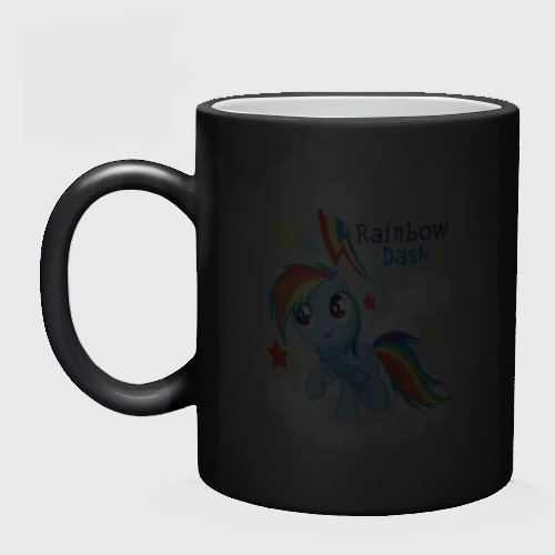 Кружка хамелеон Rainbow Dash, цвет белый + черный - фото 3