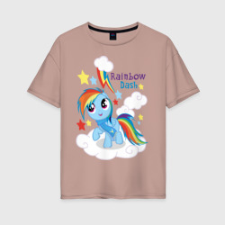 Женская футболка хлопок Oversize Rainbow Dash