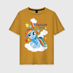 Женская футболка хлопок Oversize Rainbow Dash