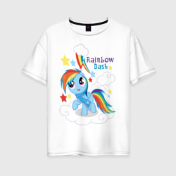 Женская футболка хлопок Oversize Rainbow Dash