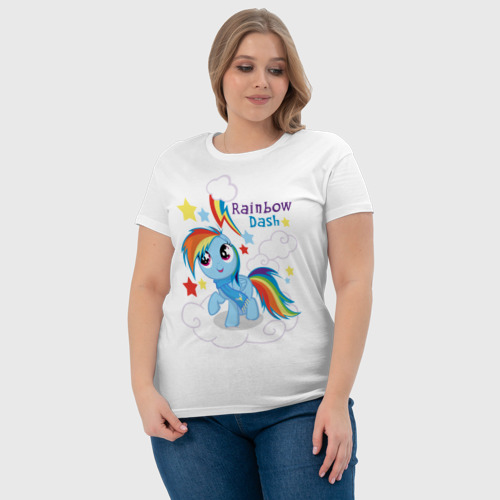 Женская футболка хлопок Rainbow Dash, цвет белый - фото 6