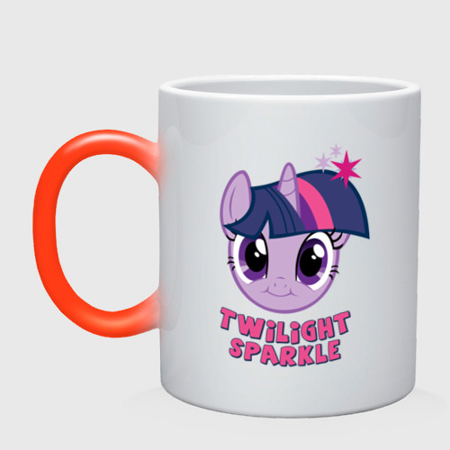 Кружка хамелеон Twilight Sparkle, цвет белый + красный