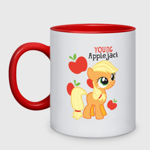 Кружка двухцветная Young Applejack, цвет белый + красный