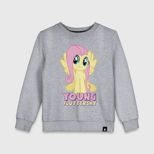 Детский свитшот хлопок Young Fluttershy pink, цвет меланж