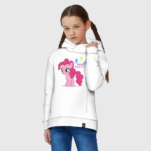 Детское худи Oversize хлопок Young Pinkie Pie, цвет белый - фото 3