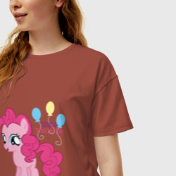 Женская футболка хлопок Oversize Young Pinkie Pie - фото 2