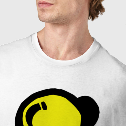 Мужская футболка хлопок Мультяшный восклицательный знак, цвет белый - фото 6