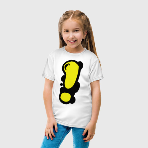 Детская футболка хлопок Мультяшный восклицательный знак, цвет белый - фото 5