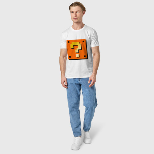 Мужская футболка хлопок Mario box, цвет белый - фото 5