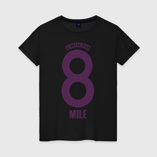 Женская футболка хлопок Eminem 8 mile, цвет черный