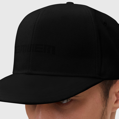 Кепка снепбек с прямым козырьком Eminem black logo, цвет черный