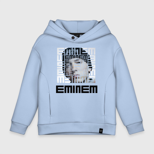 Детское худи Oversize хлопок Eminem grey, цвет мягкое небо