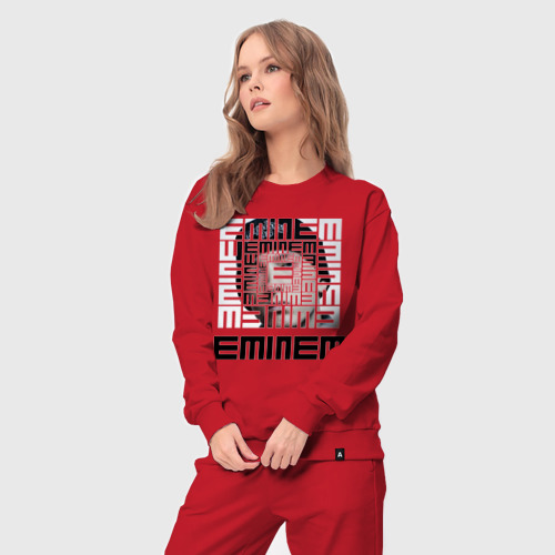 Женский костюм хлопок Eminem grey, цвет красный - фото 5