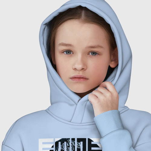 Детское худи Oversize хлопок Eminem grey, цвет мягкое небо - фото 6