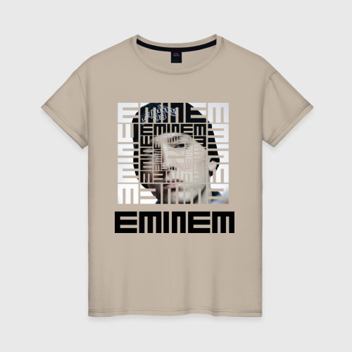 Женская футболка хлопок Eminem grey, цвет миндальный