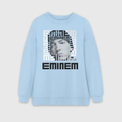 Женский свитшот oversize без начеса хлопок Eminem grey