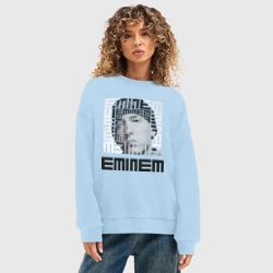 Женский свитшот oversize без начеса хлопок Eminem grey - фото 2