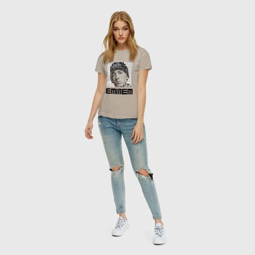 Женская футболка хлопок Eminem grey, цвет миндальный - фото 5