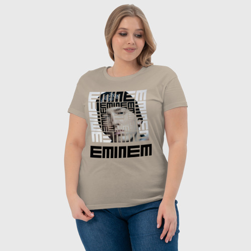 Женская футболка хлопок Eminem grey, цвет миндальный - фото 6