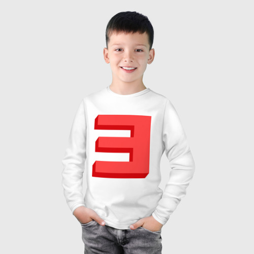 Детский лонгслив хлопок Eminem-big E, цвет белый - фото 3