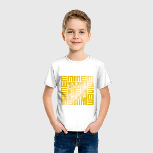 Детская футболка хлопок Emineminem gold, цвет белый - фото 3