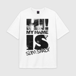 Мужская футболка Oversize хлопок texturе Hi. My name is Slim Shady