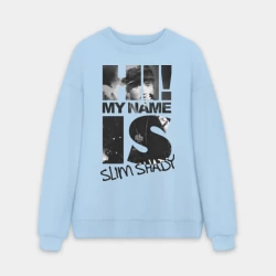Мужской свитшот oversize без начеса хлопок Hi. My name is Slim Shady