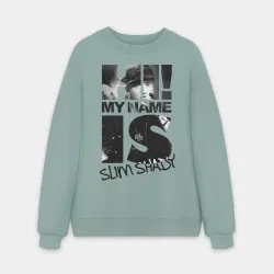 Мужской свитшот oversize без начеса хлопок Hi. My name is Slim Shady