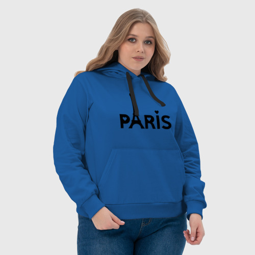 Женская толстовка хлопок Paris logo, цвет синий - фото 6