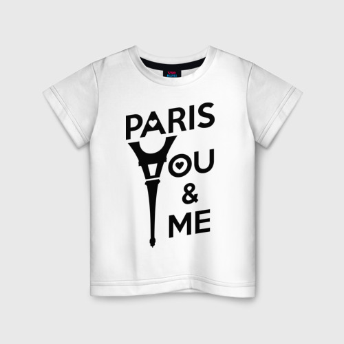 Детская футболка хлопок Paris. You and me, цвет белый