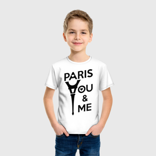 Детская футболка хлопок Paris. You and me, цвет белый - фото 3