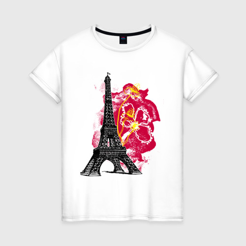 Женская футболка хлопок Tour Eiffel, цвет белый